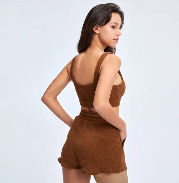 CURVAS ATELIER short sleeve gym yoga suit designed for ultimate comfort and flexible whether