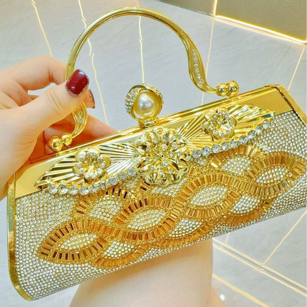 AAA Luxury Handmade rhinestone Dinner bag Cocktail Dress Bag Hand-held skew party