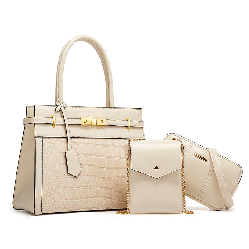 AAA Luxury Elegant Crocodile Pattern Tote Bag Set for Women