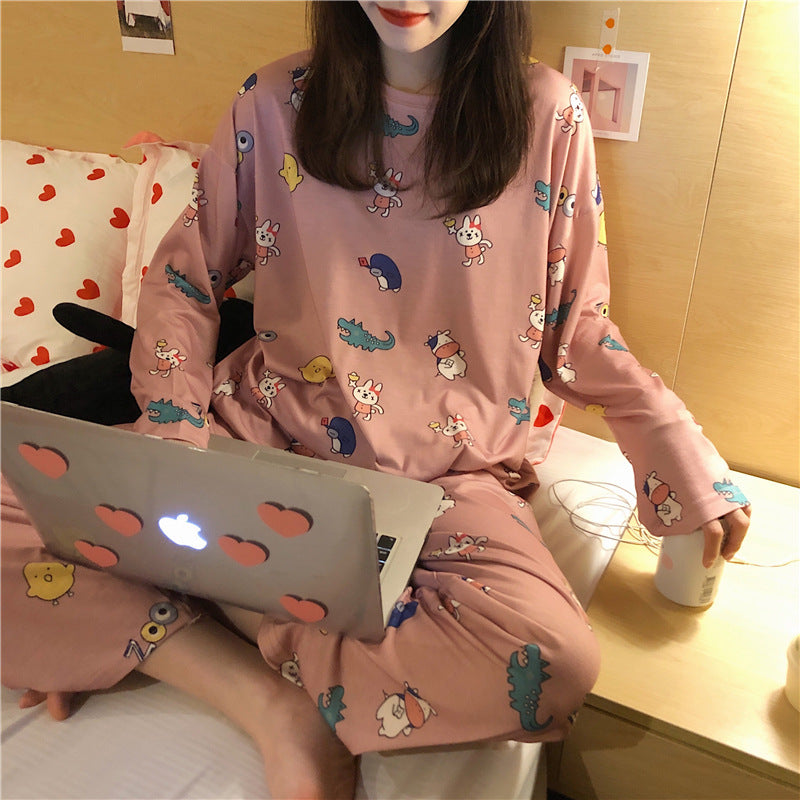 CURVAS ATELIER Women's Long Sleeve pajama set perfect for both spring and autumn wear.