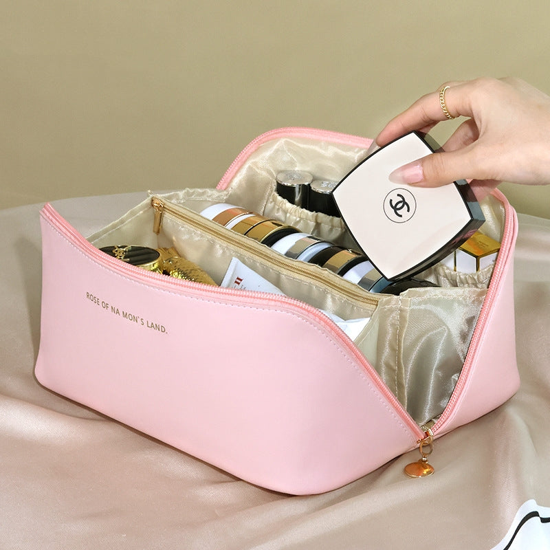 AAA Luxury Elegant PU Cosmetic Bag - Portable Large Capacity