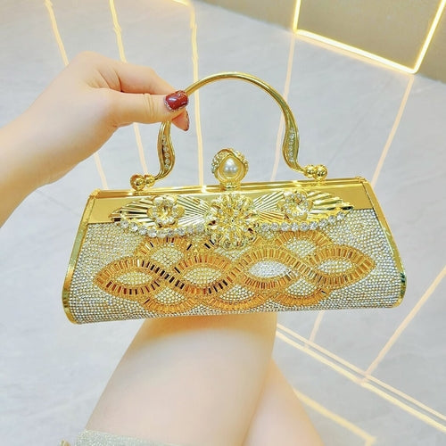AAA Luxury Handmade rhinestone Dinner bag Cocktail Dress Bag Hand-held skew party