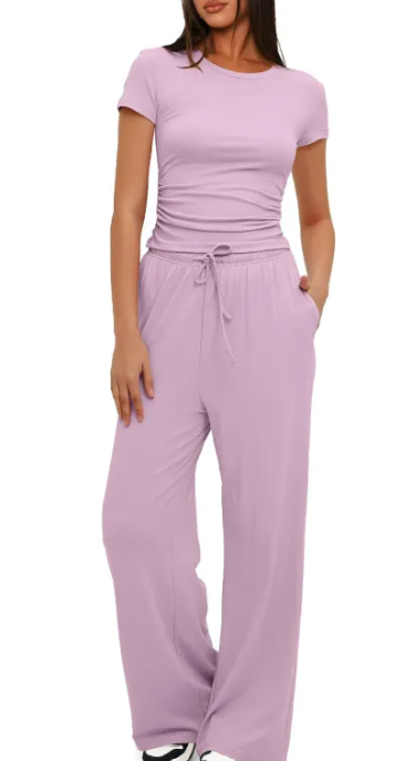Curvas Atelier 2-Piece Solid Color Casual Yoga Set