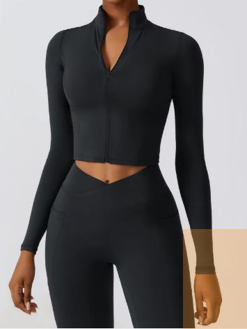 curvas atelier  Yoga Wear Coat with Zipper