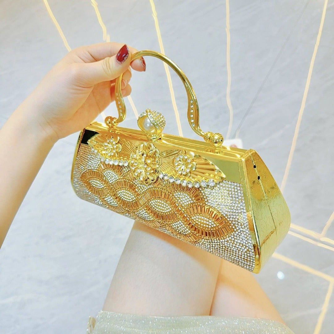 AAA Luxury Handmade rhinestone Dinner bag Cocktail Dress Bag Hand-held skew party
