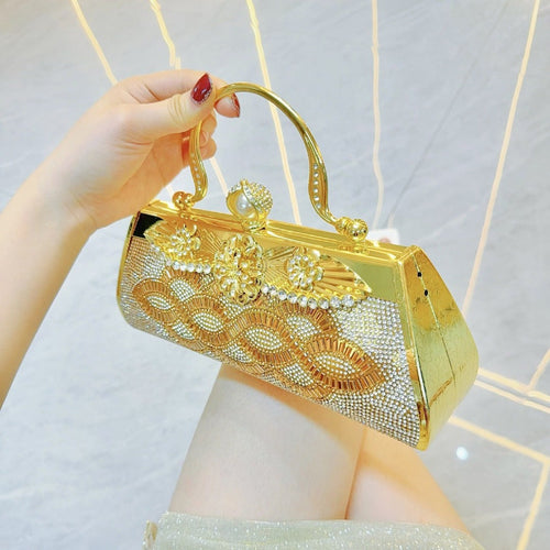 AAA Luxury Handmade rhinestone Dinner bag Cocktail Dress Bag Hand-held skew party