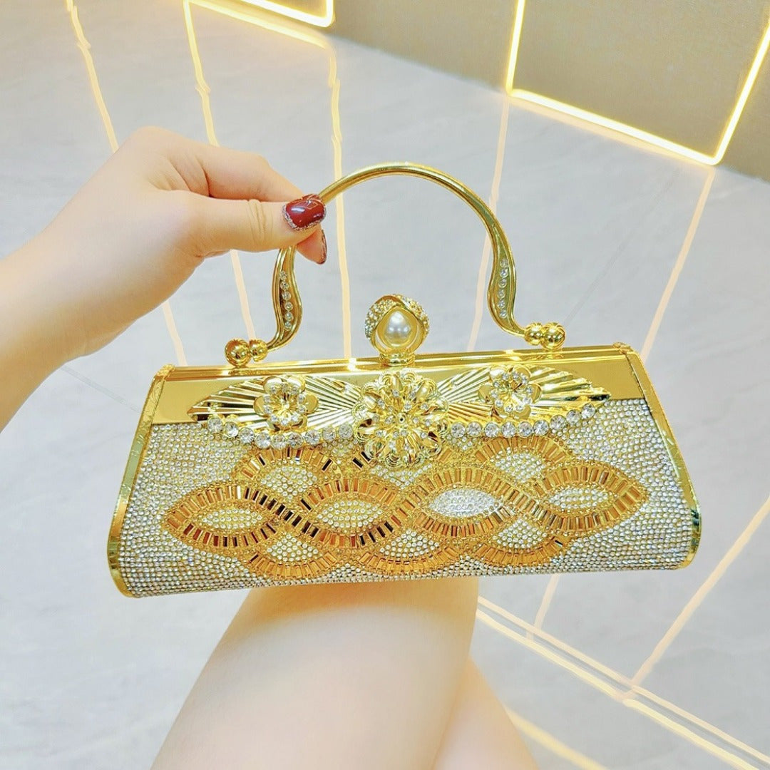 AAA Luxury Handmade rhinestone Dinner bag Cocktail Dress Bag Hand-held skew party