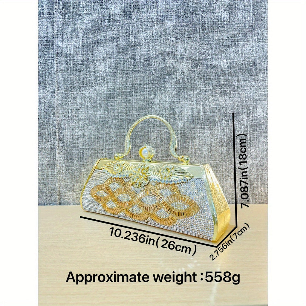 AAA Luxury Handmade rhinestone Dinner bag Cocktail Dress Bag Hand-held skew party
