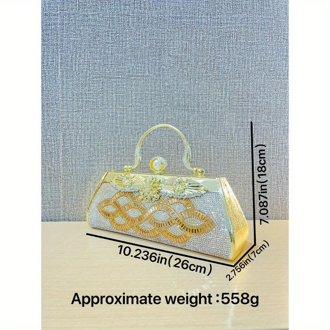 AAA Luxury Handmade rhinestone Dinner bag Cocktail Dress Bag Hand-held skew party