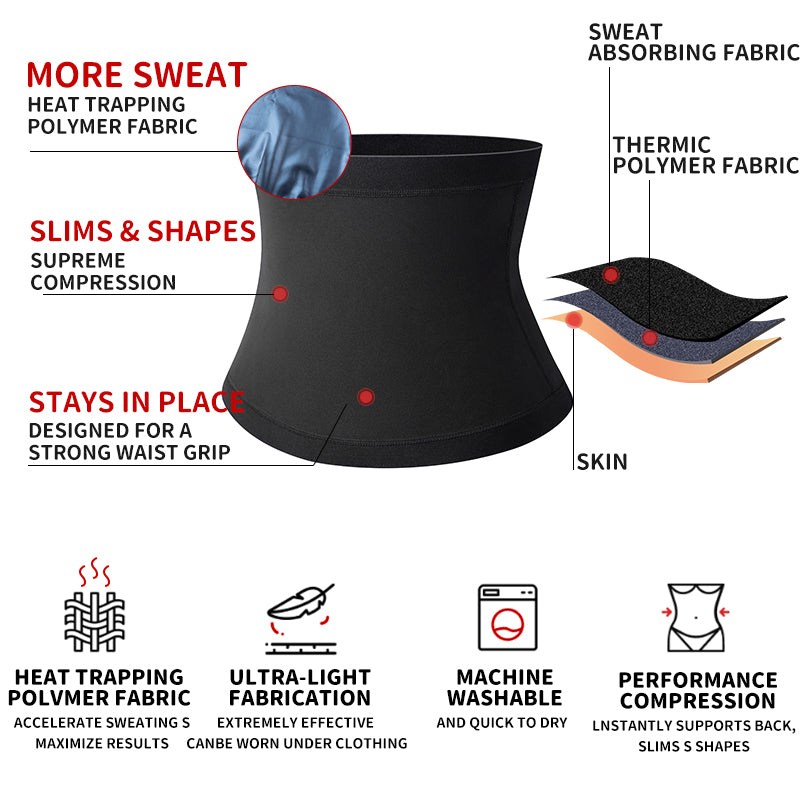 AAA Luxury Men's Sauna Body Shaper Waist Trainer Slimming Belt