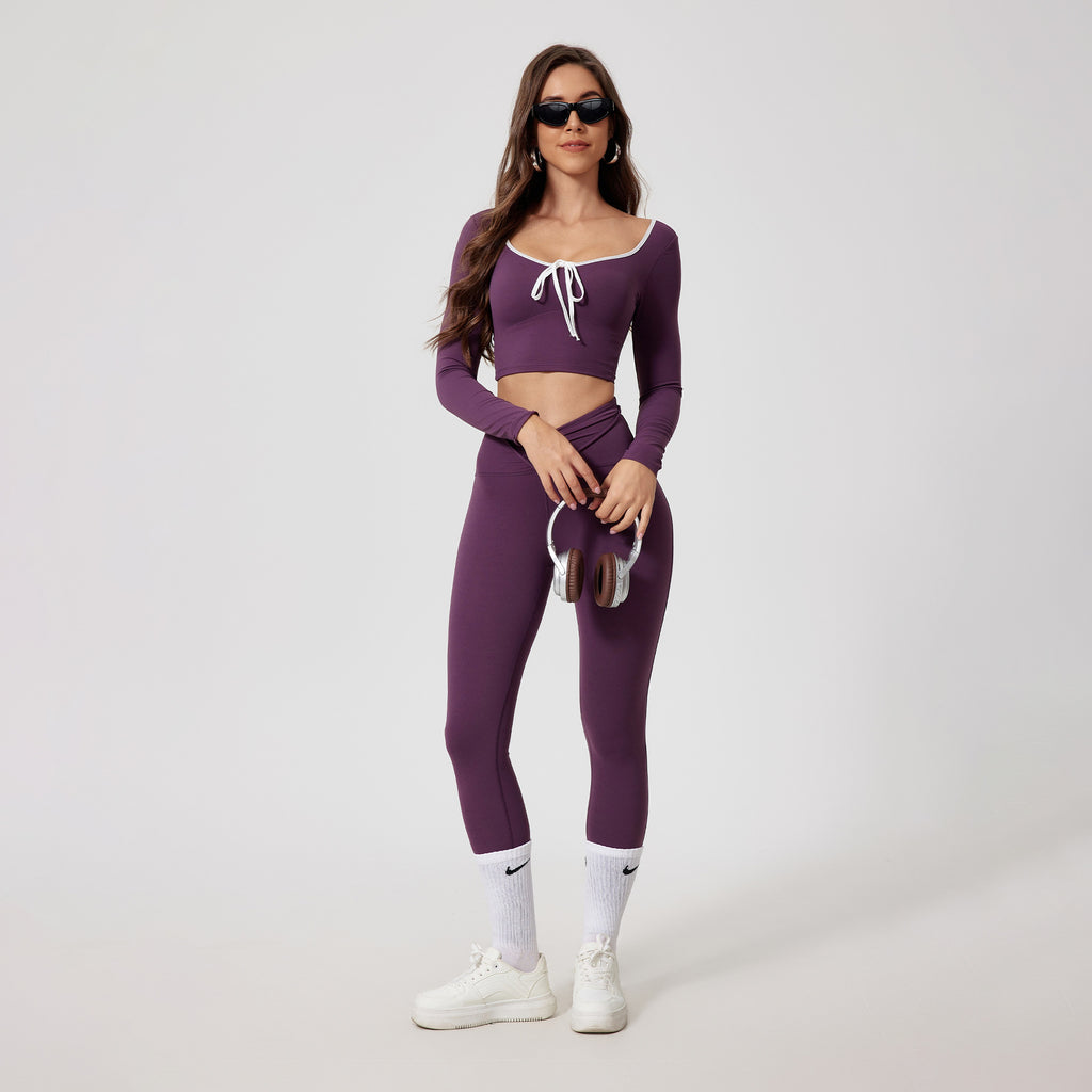 curvas atelier High Waist Quick-drying Long Sleeve Yoga Wear Suit