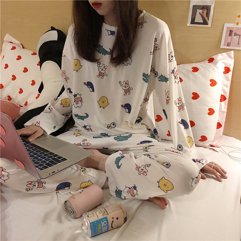 CURVAS ATELIER Women's Long Sleeve pajama set perfect for both spring and autumn wear.