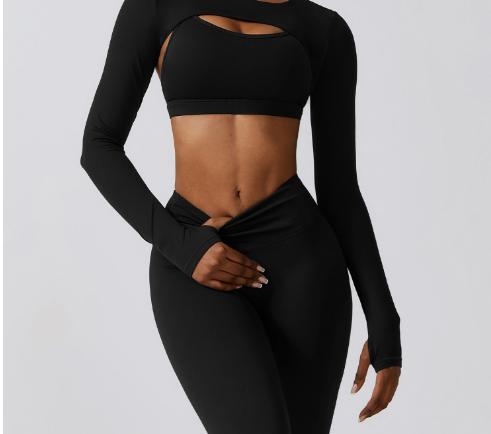 CURVAS ATELIER Color Block Cutout Yoga Set