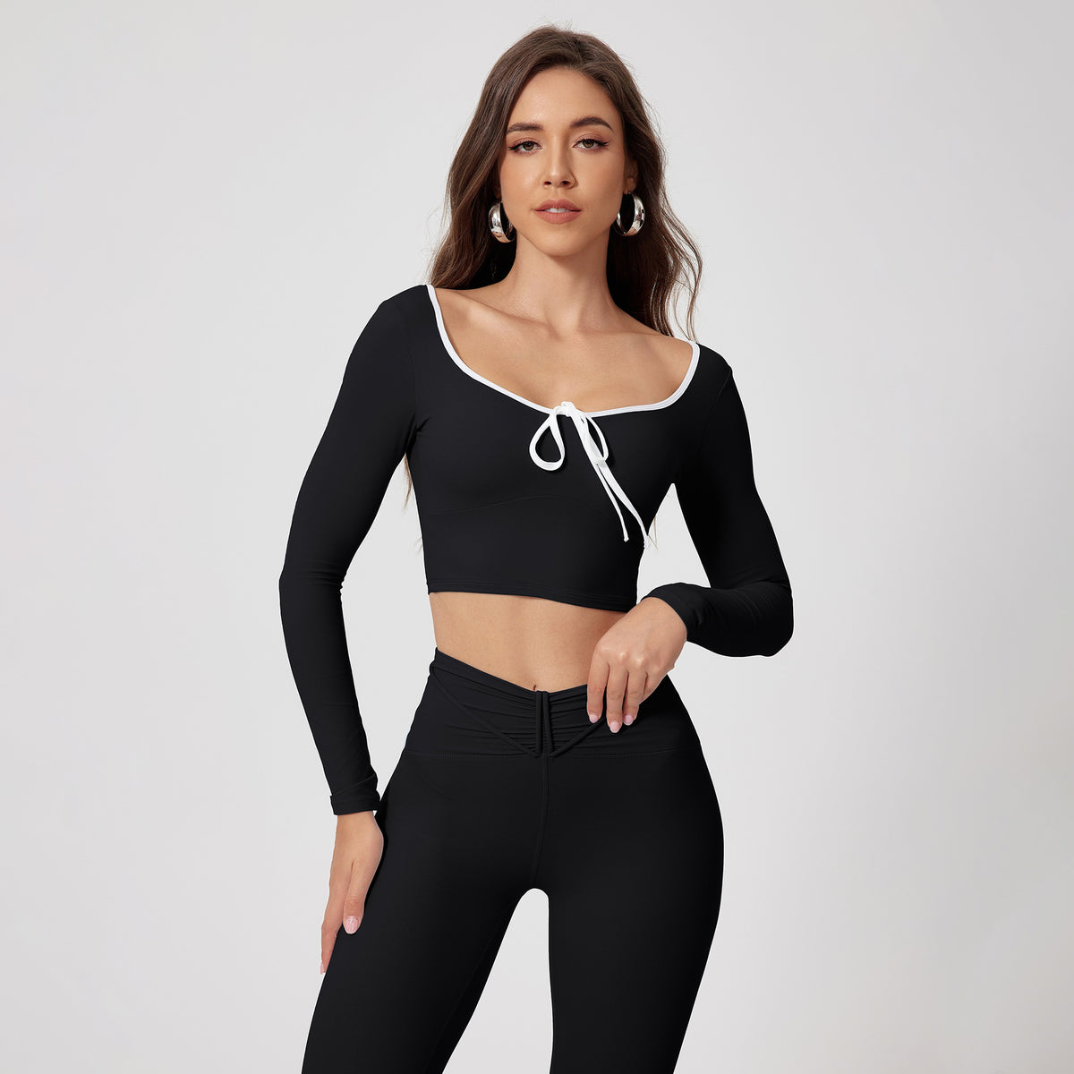 curvas atelier High Waist Quick-drying Long Sleeve Yoga Wear Suit