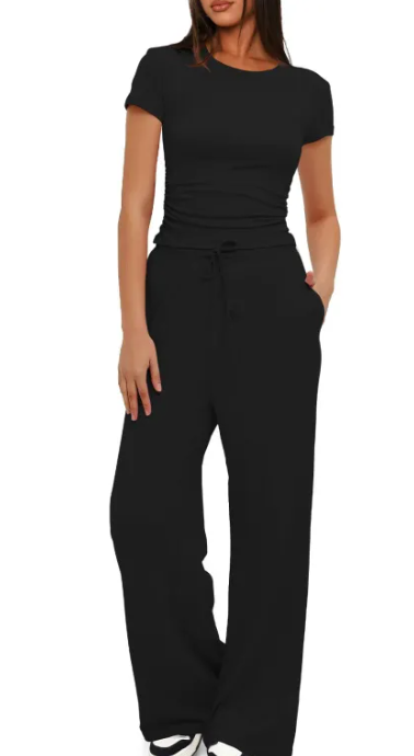 Curvas Atelier 2-Piece Solid Color Casual Yoga Set