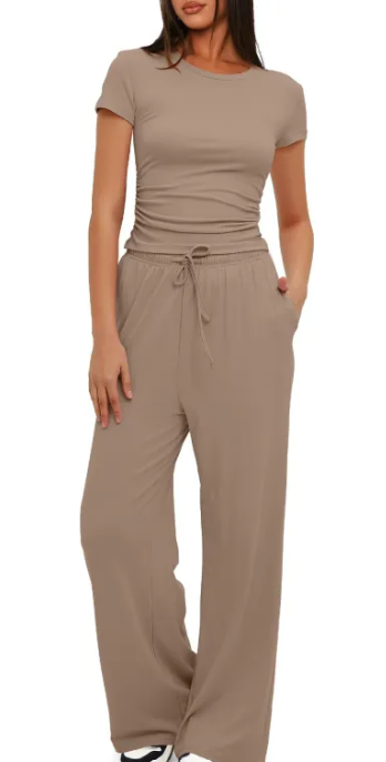 Curvas Atelier 2-Piece Solid Color Casual Yoga Set