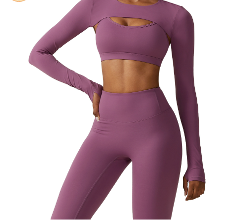 CURVAS ATELIER Color Block Cutout Yoga Set